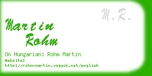 martin rohm business card